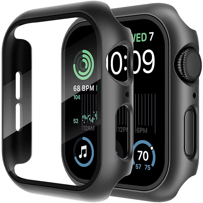 Glass+Cover for Apple Watch Case 9 8 7 6 SE 5 Iwatch Accessorie Screen Protector Apple Watch Serie 44Mm 40Mm 41Mm 45Mm 42Mm 38Mm